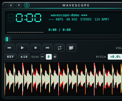 The mini player: compact deck with a full waveform strip