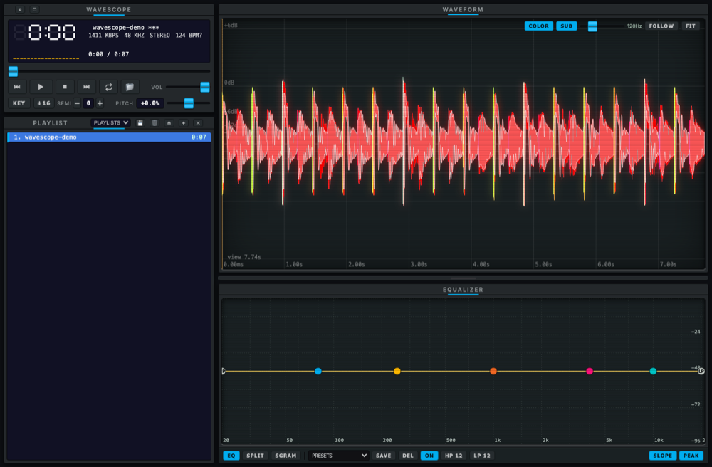 Cubase skin: flat charcoal with cyan accents